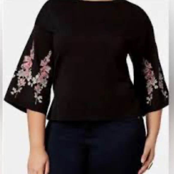 INTERNATIONAL CONCEPTS Rayon Blend Knit 3/4 Wide Sleeve Scoop Neck Sweater Sz XL - Picture 3 of 12